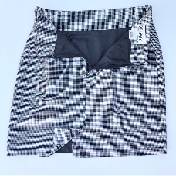 Vintage Briggs New York Houndstooth Mini Skirt 10 - Picture 5 of 7